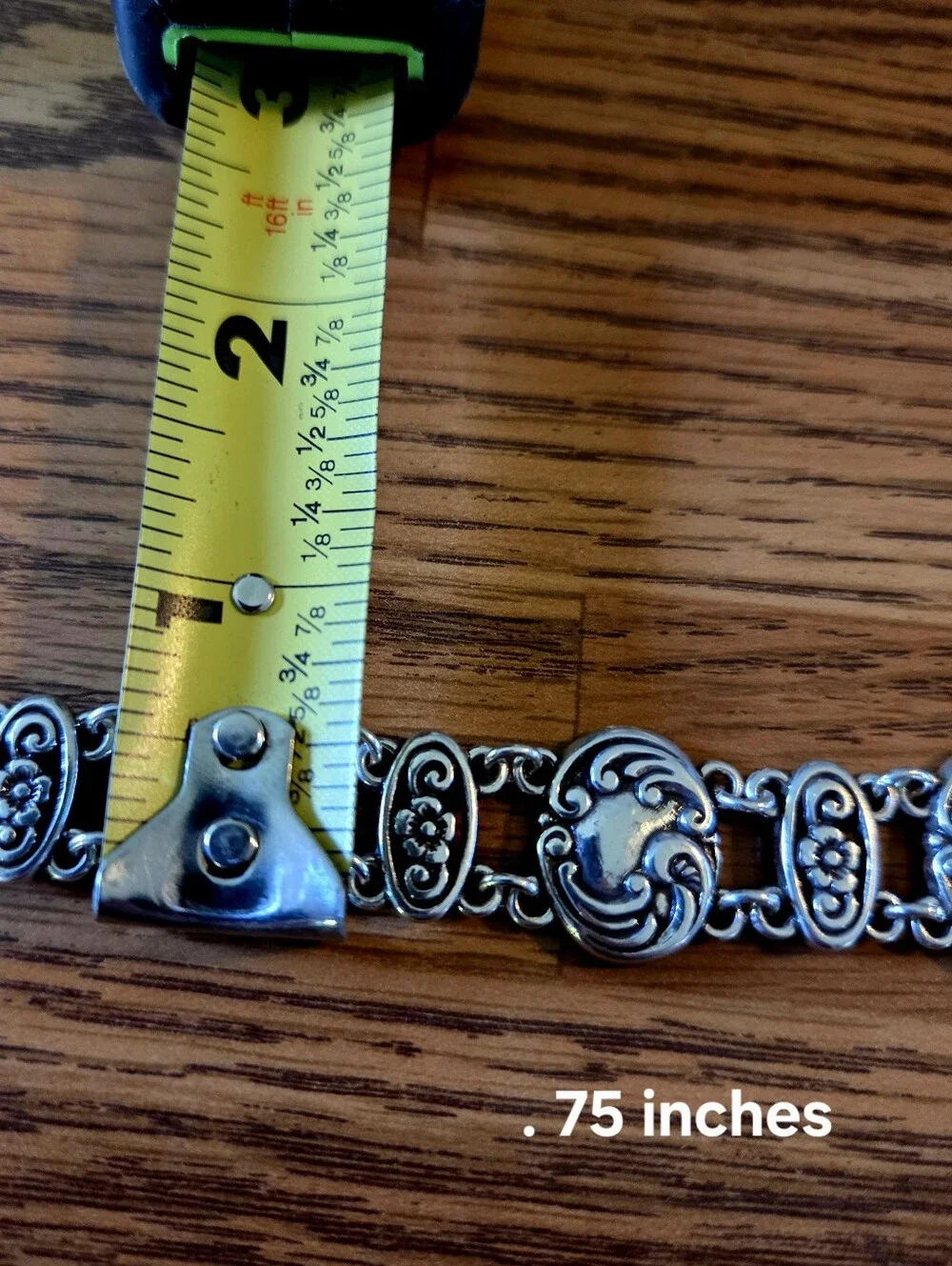 BRIGHTON Vintage Silver Floral And Scroll Link Bracelet GARDEN GIRL! - Picture 8 of 9